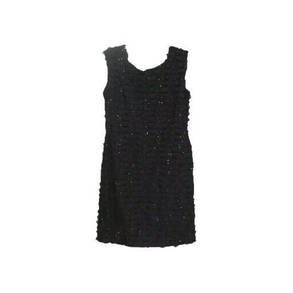 Tribal Body Con Little Black Dress Tiered Sequins Women's Large - Picture 1 of 5